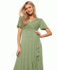 Waterfall Midi Maternity Dress (Pistachio) by Tiffany Rose