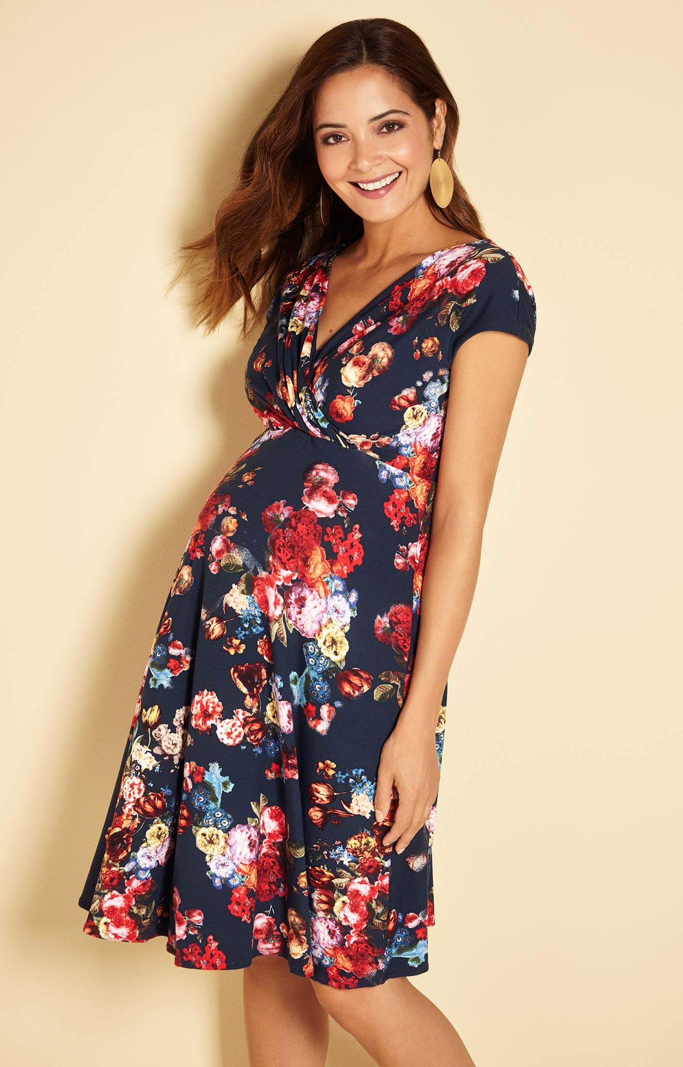 Alessandra Maternity Dress Short Midnight Garden - Maternity Wedding ...