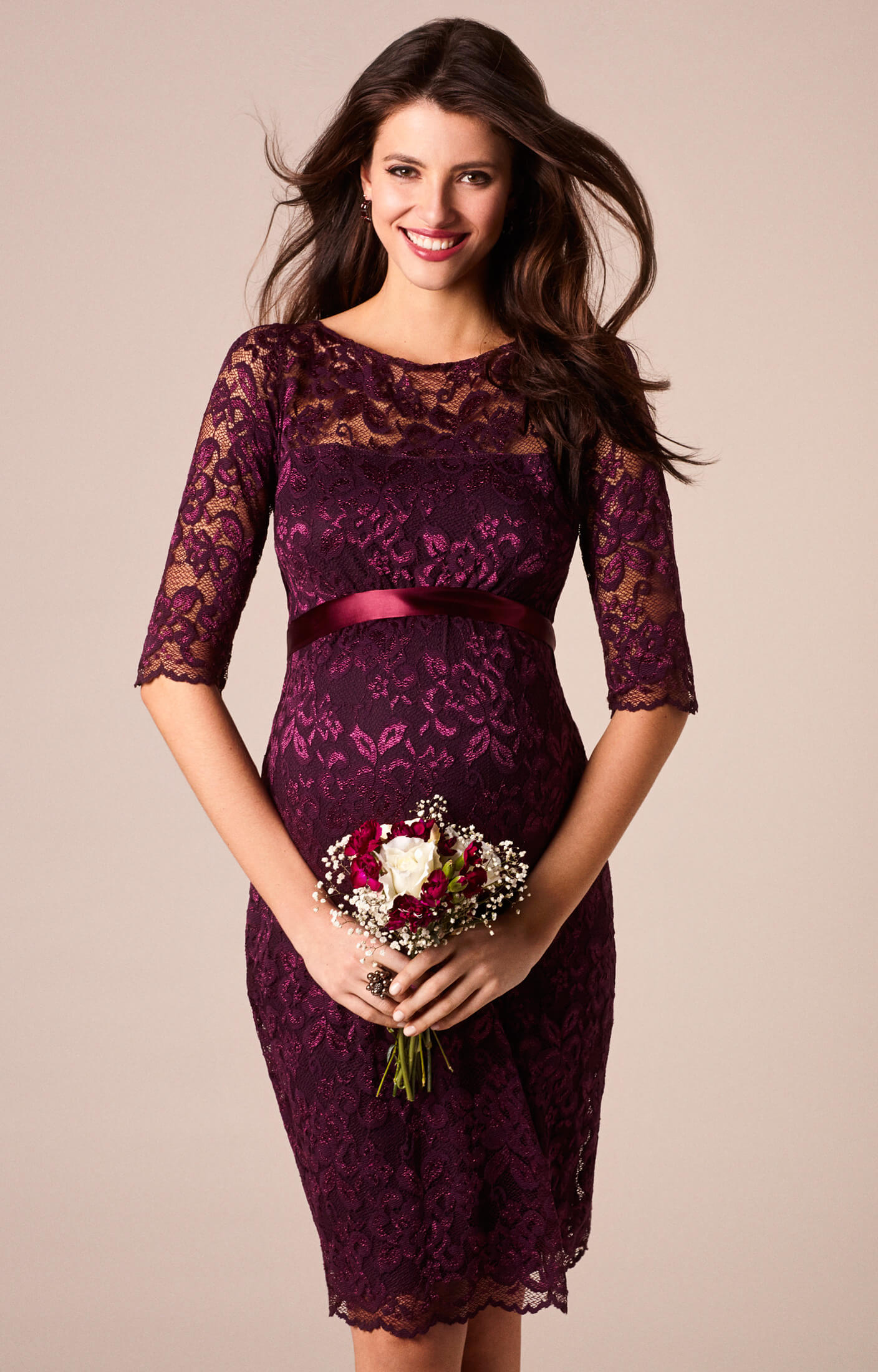 Tiffany Rose Amelia Maternity Lace Dress in Caviar Black - 0 (US 0-2)