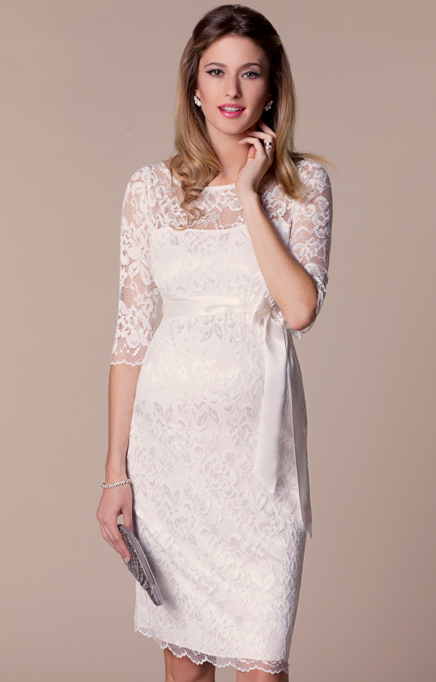 Short Half Sleeves Lace Maternity Wedding Dress – daisystyledress