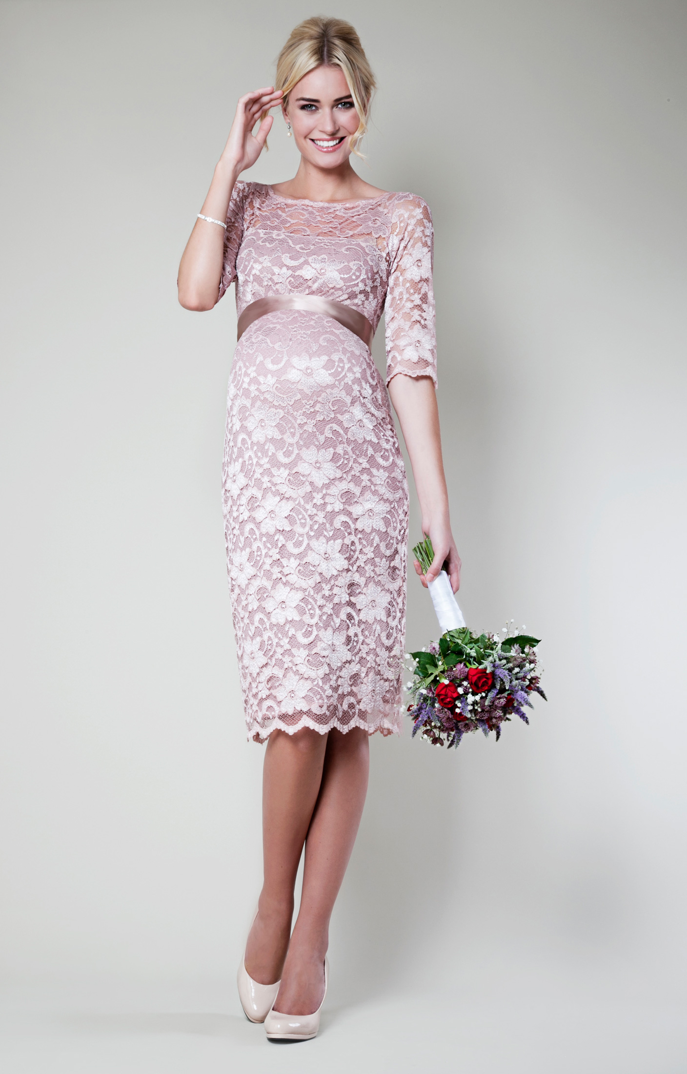 Tiffany Rose Amelia Maternity Lace Dress in Caviar Black - 0 (US 0-2)