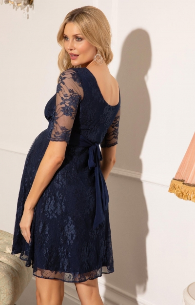 Esther Lace Maternity & Nursing Dress (Midnight Blue) by Tiffany Rose