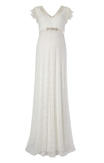 Kristin Maternity Wedding Gown Long Ivory White by Tiffany Rose