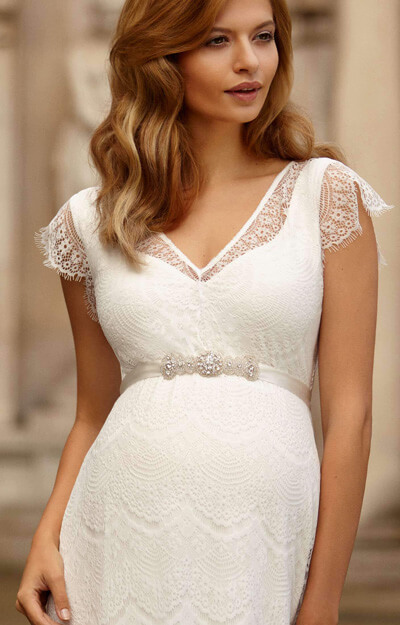 Kristin Maternity Wedding Gown Long Ivory White by Tiffany Rose