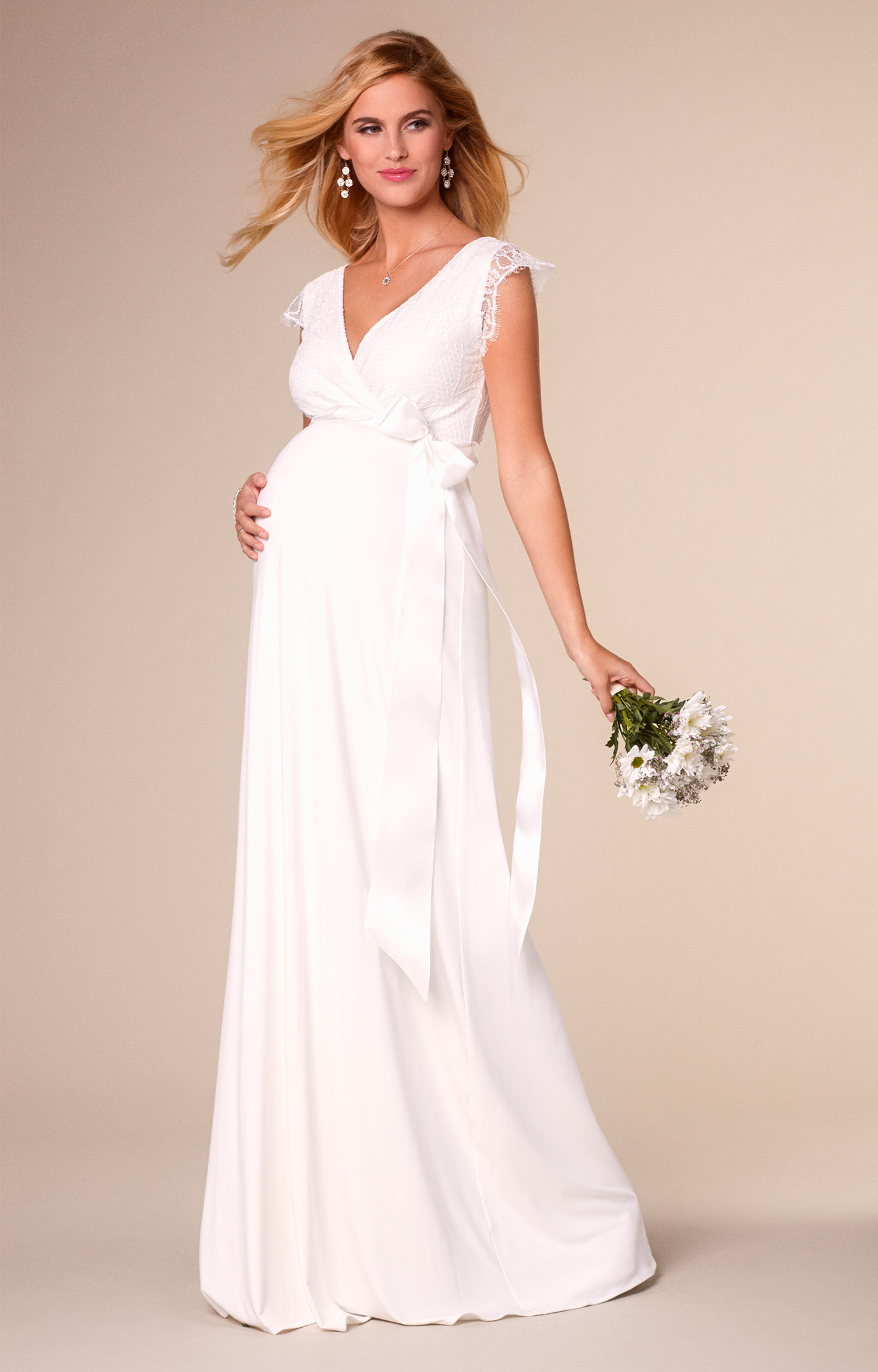Rosa Maternity Wedding Gown Long Ivory White - Maternity Wedding ...