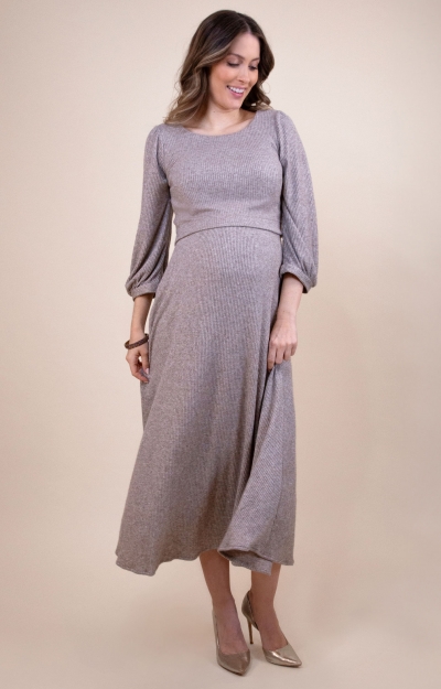 Vivian Maternity & Nursing Dress Sparkle Chocolate by Tiffany Rose