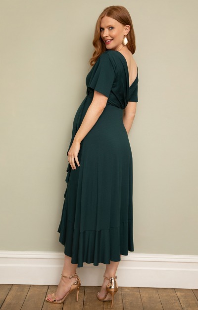 Waterfall Midi Dress Deep Green by Tiffany Rose